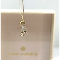 Pingente Menino em Ouro 18k Cravejado 