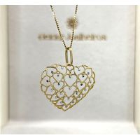 Pingente em Ouro 18k Coração Vazado