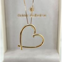 Pingente em Ouro 18k Coração Cruzado Grande