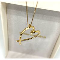 Pingente em Ouro 18k Coração Cruzado Grande