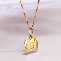 Pingente Menina Carinha Esmaltado em Ouro 18k