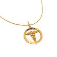 Pingente em Ouro 18k Medalha Medicina