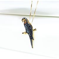 Pingente em Ouro 18k Personalizado Coleção Fauna Papagaio com Pedras