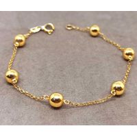 Pulseira em Ouro 18k com Bolas Polidas