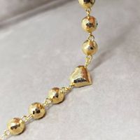 Pulseira em Ouro 18k com Bolas e Coração Diamantado