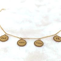Pulseira em Ouro 18k 750 Elo Português com Pingentes Paz/ Sorte/ Amor/ Fé