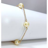 Pulseira Elo Português com Pérolas