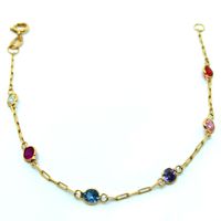 Pulseira Infantil em Ouro 18k com Zircônias