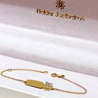 Pulseira Infantil em Ouro 18k Plaquinha Menina Ouro Branco e Ouro Amarelo