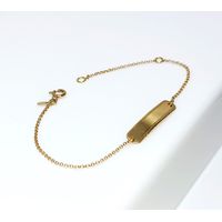 Pulseira Infantil em Ouro 18k com Plaquinha Laterais Fosca