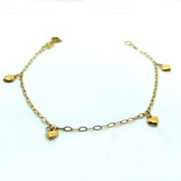 Pulseira em Ouro 18k 750 Infantil Berloques de Coração 