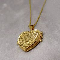 Relicário Coração Diamantado Radiante em Ouro 18k Coração Trabalhado 
