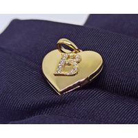 Relicário Coração Radiante em Ouro 18k Gravação de Letra com Diamantes