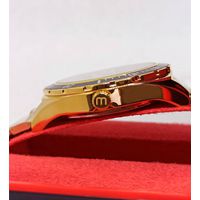 Relógio Mondaine Masculino de Pulso Dourado Fundo Preto