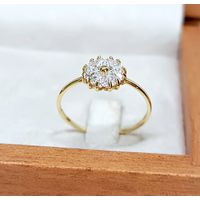 Anel em Ouro 18k Flor com Pétalas Cravejadas