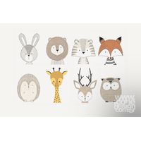 Kit 3 quadros Infantil Animais IV 20x30 