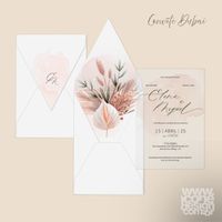 Convite de Casamento personalizável - Dubai P