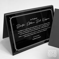 Placa de homenagem em acrílico 15x21cm 