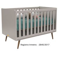 Berço Matic Retrô Cinza Ecowood Padrão Americano - Incasa Móveis