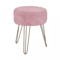 Puff Pelúcia Sophia Rosê - Incasa Móveis