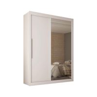 Guarda Roupa Royale 2 Portas com Espelho Branco Acetinado Gelius - Incasa Móveis