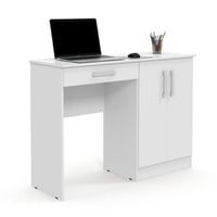 Escrivaninha mesa para Computador Patrimar Space 1 Gaveta/Armário Lateral com 2 Portas Branca - Incasa Móveis