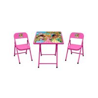 Conjunto mesa e 2 cadeiras infantil Princesas açomix rosa bebe - Incasa Móveis