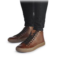 Sapatenis Casual Masculino Connect em Couro - Brown