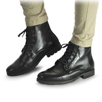 Bota Saara Retro em Couro - Preto