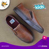 Slip On Yate Infantil Stratus em Couro Marrom 