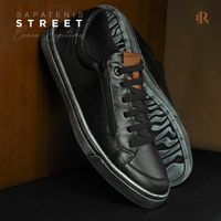 Sapatenis Street Em Couro - Preto