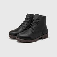 Bota Infantil Saara em Couro - Preto E L