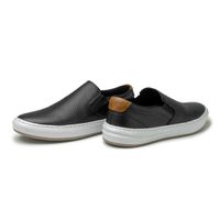 Slip On Street em Couro Preto + Gratis Relógio Digital Preto E L