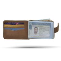 Carteira Botão Laroche Masculina em Couro - Whisky