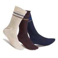 KIT 3 Pares de Meia Cano Longo - Marrom/Azul/Bege