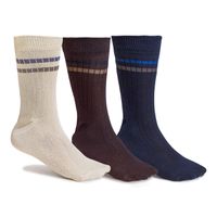 KIT 3 Pares de Meia Cano Longo - Marrom/Azul/Bege