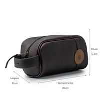 Necessaire Masculina em Couro Laroche - Marrom