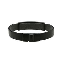 Pulseira Cruz Laroche de Couro Masculina - Preto