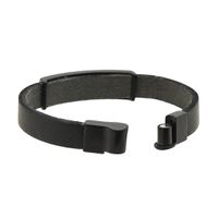 Pulseira Cruz Laroche de Couro Masculina - Preto