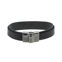 Pulseira Gratidão Laroche de Couro Masculina - Preto