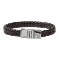 Pulseira Trançada Laroche Trançada de Couro Masculina - Café