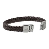 Pulseira Trançada Laroche Trançada de Couro Masculina - Café