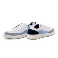 Sapatenis Masculino Apolo Colors em Couro - Branco/Azul E L