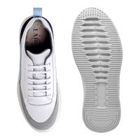 Sapatenis Masculino Apolo Colors em Couro - Branco/Azul E L