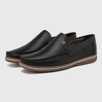Mocassim Masculino Laroche Arpoador em Couro - Preto E L