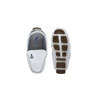 Mocassim Bali Babie de Couro - Branco/Marinho