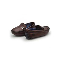 Mocassim Bali Babie de Couro - Brown/Marinho