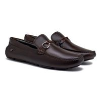 Mocassim Drive Laroche New Bali em Couro - Café