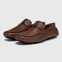 Mocassim Drive Laroche New Bali em Couro - Chocolate