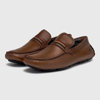 Mocassim Drive Laroche New Bali em Couro - Chocolate